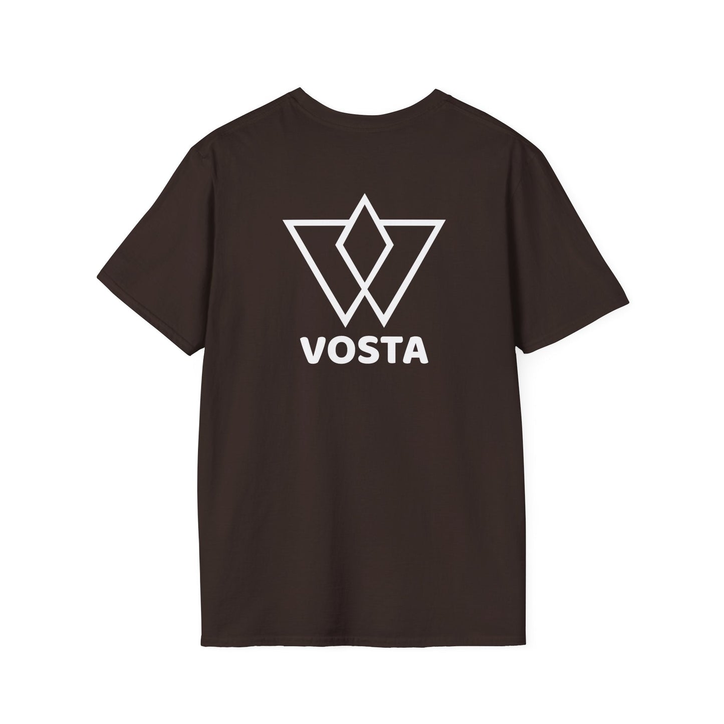 Vosta Black T-Shirt - Minimalist White Logo Tee