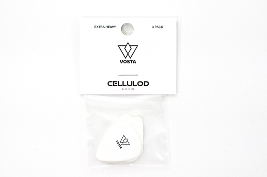Vosta Extra Heavy Celluloid White Picks - 12 Pack