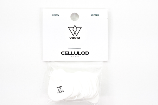 Vosta Heavy Celluloid White Picks - 12 Pack