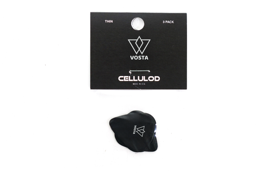 Vosta Thin Celluloid Black Picks - 3 Pack